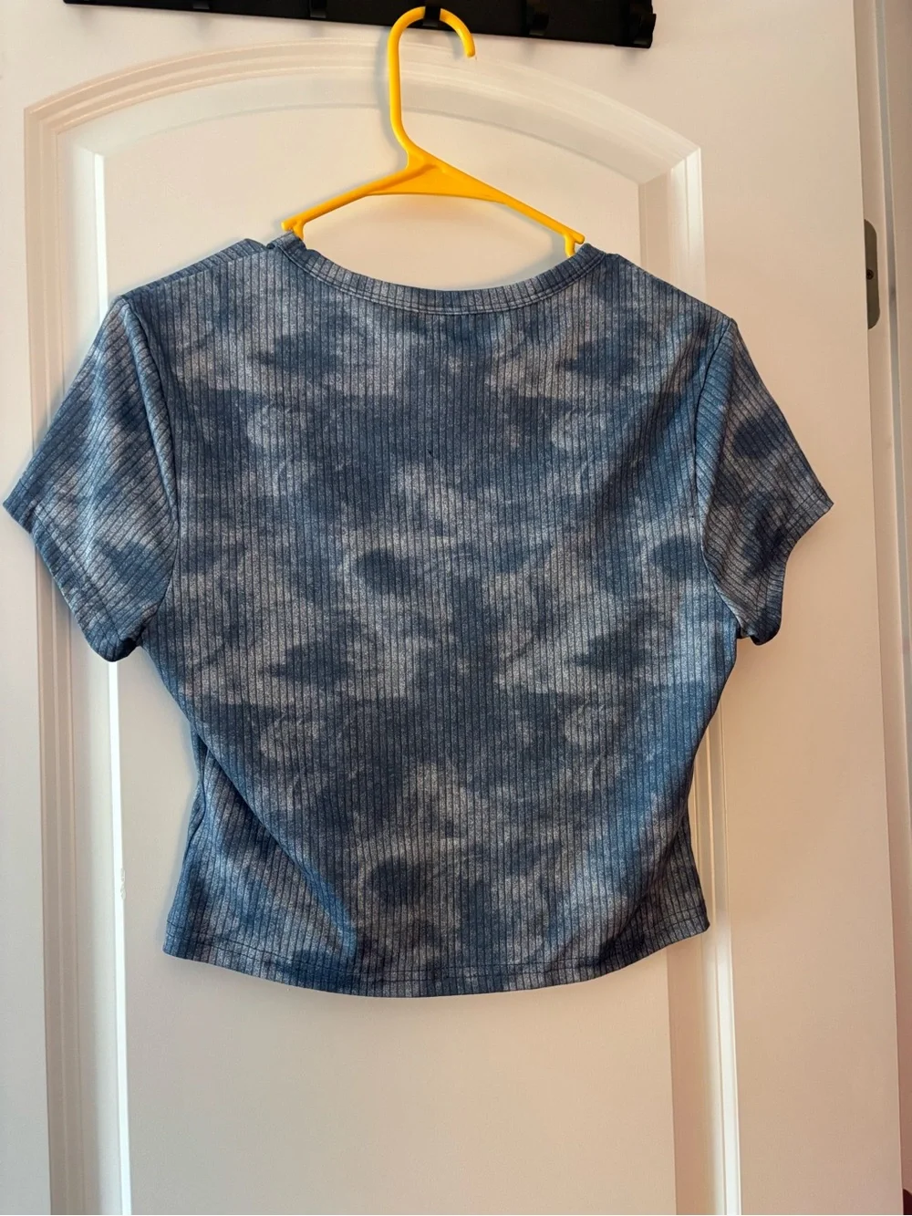 Nike Blue Tie-Dye Ribbed Crewneck Crop Top